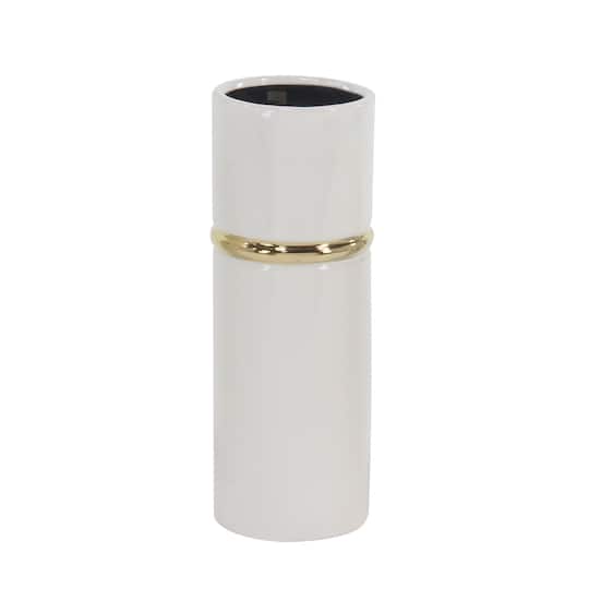 White Stoneware Glam Vase Set